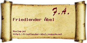 Friedlender Ábel névjegykártya